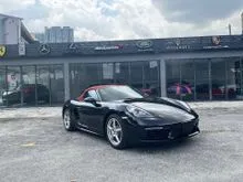 2021 Porsche 718 2.0 Boxster Convertible 25K KM,Sport Chrono,,Full Leather.Grade 5A,Japan Spec,Reverse Camera,CAYMAN,Red Convertible Top