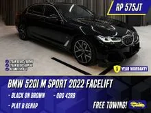 2022 BMW 520i 2.0 M Sport Sedan Facelift Black on Brown Hitam M Sport