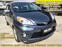 2012 Perodua Alza 1.5 EZi (A) ECONOMIC MPV CAR WITH PERFECT CONDITION
