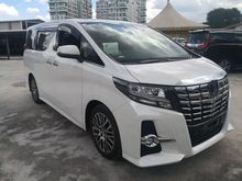 2016 Toyota Alphard 2.5 G S C Package MPV ,FULL SPEC ,JBL SOUND ,360 SERROUND CAM , SUNROOF , FULL LEATHER PILOT SEAT , PRE-CRASH SYSTEM , 2016 UNREG