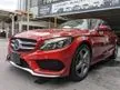 Recon 2018 Mercedes-Benz C180 1.6 AMG Sedan Japan CBU Unregistered, Red Metallic Limited, LED Headlight -Leather Seat -Memory Seat -Radar Safety -Push Start - Cars for sale