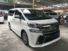 2015 Toyota Vellfire 2.5 ZG , JBL , Sunroof, Pre crash