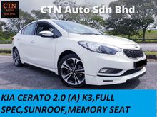 2014 KIA CERATO 2.0 (A) K3 FULL SPEC,PUSH START,SUNROOF,LEATHER SEAT,MEMORY SEAT AND DAYLIGHT