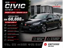 2018 Honda Civic 1.5 TC-P Turbo Type R Sporty Look Senang Lulus High Loan