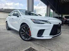 2023 Lexus RX 350 F Sport 2.4 Turbo Grade 5A Panaromic Roof 4Cam360View DIM HUD Red Leather 2nd Row Power Seat P/Boot Orange Caliper Unregister