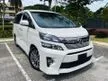 Used 2013/16 TOYOTA VELLFIRE 2.4 GOLDEN EYE FULL SERVICES BY TOTOTA CENTRE LOW MILL 1 LADY OWNER STILL ORIGINAL BODY PIANT LAGI