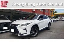 2016 Lexus RX 200t 2.0 F Sport SUV (A) REG AUG 2020, 1 CAREFUL OWNER, L/MIL - 88K KM, LEFT & REAR CAMERA, P/BOOT, FREE 2 YEARS CAR WARRANTY, 20 S/RIMS