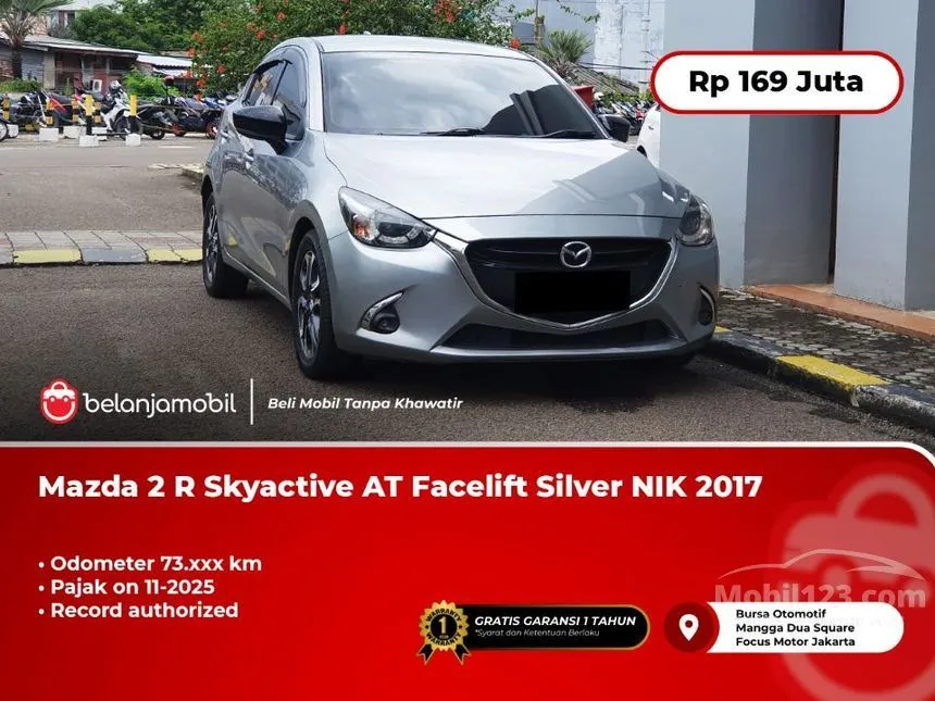 Jual Mobil Mazda 2 2017 R 1.5 di DKI Jakarta Automatic Hatchback Silver Rp 169.000.000