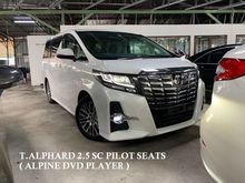 2015 Toyota Alphard 2.5 SC PILOT SEATS ** ALPINE DVD PLAYER / MEMORY SEAT / POWER BOOT ** FREE 5 YEAR WARRANTY ** EXCELLENT CONDITION **