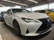 Recon 2021 Lexus RC300 2.0 Coupe F Sport, Auction 4.5A, Stylist 2 Door Japanese Coupe, Frameless Door, Sunroof, Red Leather, Cold Seat, Keyless, Blindspot