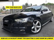 2012 Audi A5 2.0 TFSI Quattro S Line FACELIFT SPORT ONE DOCTOR OWNER FULL SEVICE RECORD