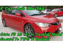 2012 Honda Civic FD 1.8 S-L i-VTEC FACELIFT MODEL FULL CONVERT TYPE R BODYKIT EXCELLENT CONDITION