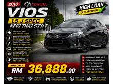 2016 Toyota Vios 1.5 J SPEC Keli Push Start Thai Style Sport VVTI Senang Lulus High Loan