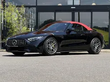2023 Mercedes-Benz AMG SL43 2.0 Convertible, HUD, red soft top, ambient lighting, 360 camera, 20-inch alloy wheels, yellow calipers, INCOMING STOCK