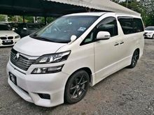 (Actual Year 2011-2013) Toyota Vellfire 2.4 (A) Z- Platinum Full Spec 7 Seater, 2 Power Door,Dual SunRoof,Power Boot,GPS Navigation System