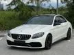 Recon 2019 Mercedes-Benz C63 AMG 4.0 S Sedan, FACELIFT + 360 SURROUND CAMERA + PANORAMIC ROOF + BURMESTER SOUND SYSTEM + HEAD UP DISPLAY + APPLE CAR PLAY - Cars for sale