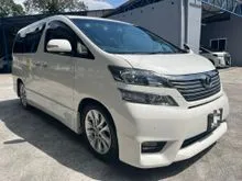 2011/2013 Toyota Vellfire 3.5 ZG MPV 7SEATER/SUNROOF/MOONROOF/POWERBOOT/FULL LEATHER SEAT
