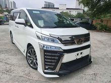 2018 Toyota Vellfire 2.5 ZG FUL,JBL,TRD FULL BODYKIT,DIM,PRE CRASH, SUNROOF,TRIPLE LED,4 CAM,18 UNREGISTER