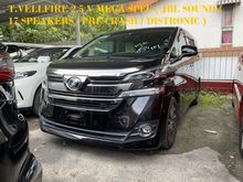 2016 Toyota Vellfire 2.5 V MEGA SPEC ** JBL SOUND / PRE CRASH / DISTRONIC / MEMORY SEAT / 2 X ELEC SEATS / 8S / 2PD ** FREE 5 YEAR WARRANTY ** OFFER