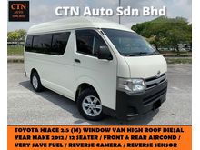 2012 TOYOTA HIACE 2.5 (M) HIGHROOF DIESAL TURBO 12 SEATER TIP TOP WINDOW VAN VIOS CAMRY ALTIS AVANZA