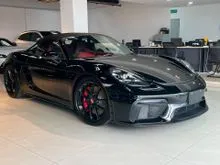 2022 Porsche 718 4.0 Spyder Convertible (A) 5A, 6,3k MILEAGE, PDLS PLUS, PDK SPORT, PASM SUSPENSION, SPORT CHRONO, SPORT EXHAUST, HALF LEATHER ALCANTA