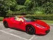 Used RAVISH RED PRE OWNED 2012/2015 FERRARI 458 SPIDER 4.5L V8 CONVERTIBLE with NAZA FULL SERVICE RECORD
