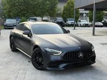 2020/2024 Mercedes-AMG GT43 4-Door Coupe 3.0 V6 4MATIC+, Ready Stock, AWD, LED Headlight, Sunroof, Burmester Sound, 360 Camera, Black Leather, BSM