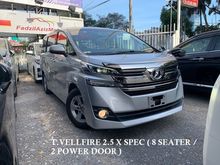 2015 Toyota Vellfire 2.5 X HIGH SPEC ** 8 SEATER / 2 POWER DOOR ** FREE 5 YEAR WARRANTY ** BEST OFFER **