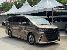 2023 Toyota Alphard 2.5 Z MPV TWIN MOONROOF DIM BSM HUD ROOF MONITOR 2 POWER DOOR POWER BOOT WIRELESS CHARGING GOLD COLOR