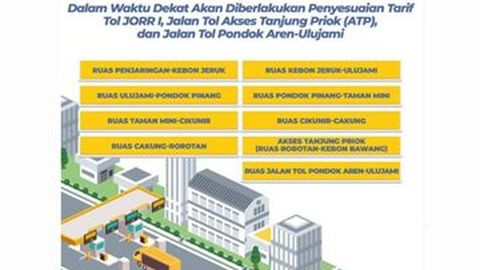 Tarif 9 Tol di Jakarta akan Segera Naik