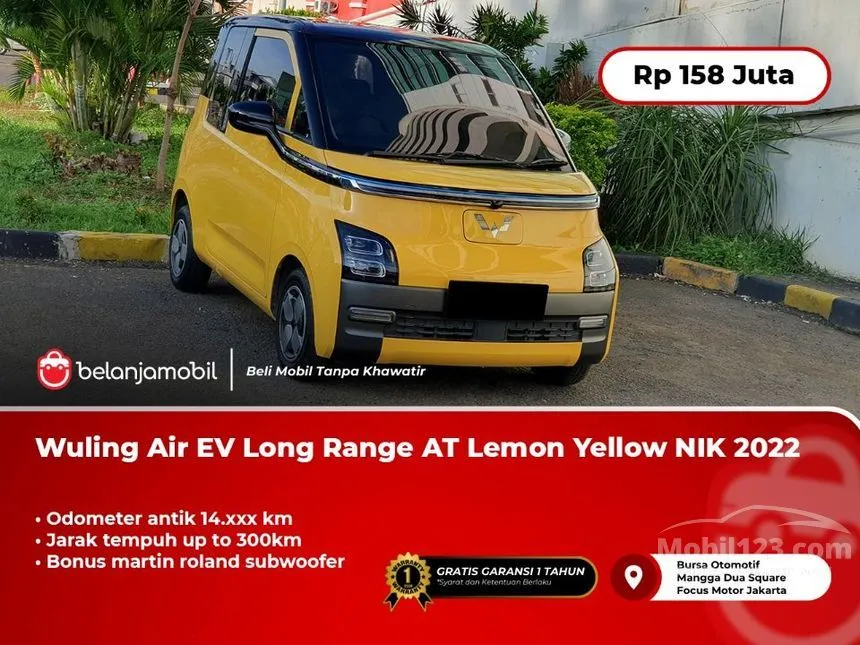Jual Mobil Wuling Air EV 2022 Long Range di DKI Jakarta Automatic Hatchback Kuning Rp 158.000.000