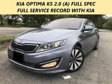 2013 Kia Optima K5 2.0 (A) FULL SERVICE RECORD WITH 40K+ MILEAGE ONLY