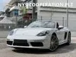 Recon 2019 Porsche 718 Boxster 2.0 Turbo Convertible PDK Unregistered Porsche Dynamic Lighting System Plus Sport Chrono With Mode Switch 20 Inch RS Spyder