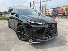 2023 Lexus NX 250 2.5 Luxury SUV-17K KM, 5A GRADE, VER L, PANORAMIC ROOF, DIM, HUD, BSM, 360 CAMERA, BODYKIT, INT RED BLACK, JUST ARRIVE, TIPTOP COND