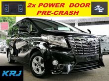 2016 Toyota Alphard 2.5 G X MPV 2x POWER DOOR _ PRE-CRASH _ AUTO CRUISE CONTROL _ 8 SEATER _ 6 UNITS CAN CHOOSE _ BLACK / WHITE BODY