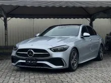 (5A CONDITION, 11k MILEAGE) MERCEDES-BENZ C200 1.5 AMG with PANORAMIC ROOF, HUD, BURMESTER, BROWN LEATHER SEAT, APPLE CARPLAY