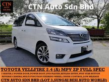 TOYOTA VELLFIRE 2.4 (A) Z-PLATINUM 2 POWER DOOR POWER BOOT KEYLESS TIP TOP