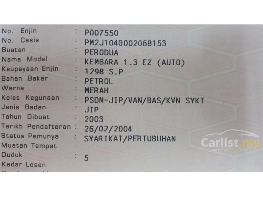 Perodua Kembara 2004 EZ 1.3 in Kuala Lumpur Automatic SUV 