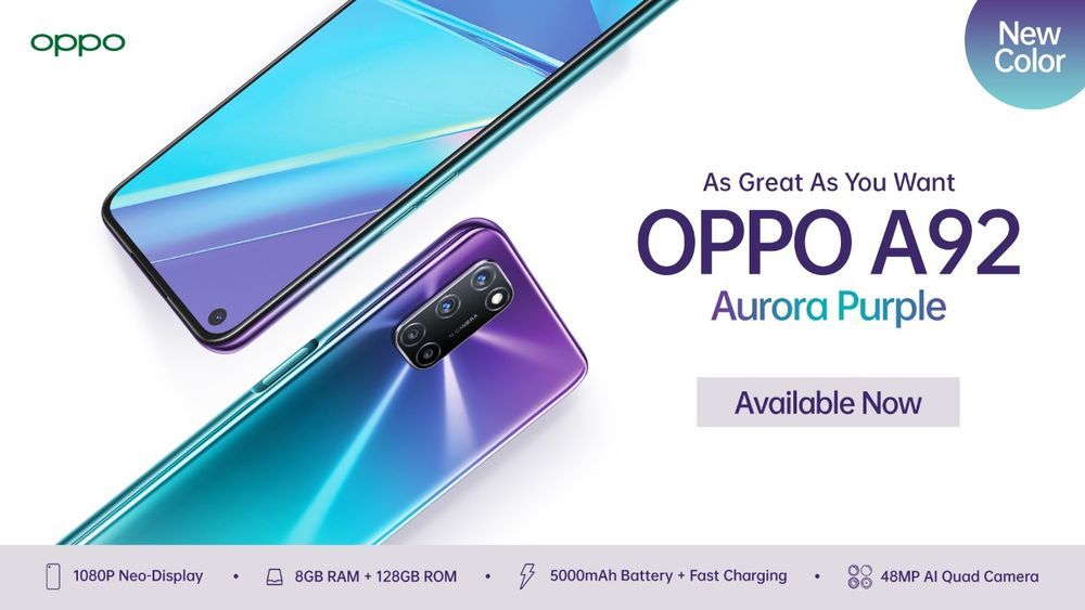 More Beautiful Oppo Releases A92 Aurora Purple Version Gadget Archyde