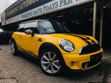 MINI COOPER STURBO 1 YR WTY 2014,CRYSTAL YELLOW IN COLOUR,SELDOM USE,PUSH START,SMOOTH ENGINE GEAR BOX,FULL LEATHER SEATS,ONE DATIN OWNER