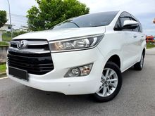 True Year 2017 Toyota INNOVA 2.0 G (A) Under Warranty by Toyota / Genuine Mileage / No Accident / One Owner / CALL US FOR BOOKING NOW
