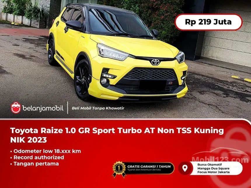 Jual Mobil Toyota Raize 2023 GR Sport 1.0 di Jawa Barat Automatic Wagon Kuning Rp 219.000.000