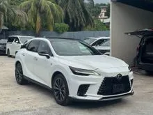2024 Lexus RX 350 2.4 F Sport GRADE 5A PANORAMIC ROOF ORANGE CALLIPER RED LEATHER DIM BSM HUD 360 CAMERA POWER BOOT ELECTRIC MEMORY SEAT 18K KM MILEAG