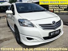 2011 Toyota Vios 1.5 (A) PERFECT CONDITION WITH TRD BODYKIT DVD ORIGINAL PAINT SAVE PETROL