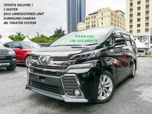 2015 Toyota Vellfire 2.5 Z JBL 8 SEATER UNREG