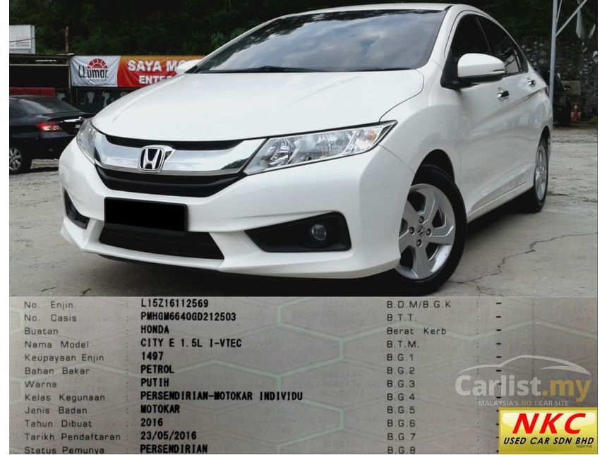 Honda City 16 E I Vtec 1 5 In Kuala Lumpur Automatic Sedan White For Rm 65 800 505 Carlist My
