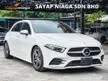 Recon 6637 FREE 5yrs PREMIUM WARRANTY, TINTED & COATING, NEW MICHELIN PS5 TYRE. 2019 Mercedes-Benz A180 1.3 AMG Line Hatchback - Cars for sale