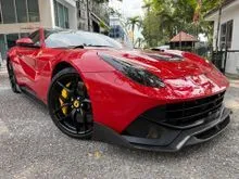 DYNAMITE RED PRE OWNED 2015/2017 FERRARI F12 BERLINETTA  6.3L V12 NA COUPE ULTRA LOW MILEAGE CLASSIC COLLECTORS GRADE PROFESSIONALLY MAINTAINED TOP DR