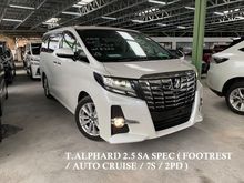 2015 Toyota Alphard 2.5 G SA MPV KING ** FOOTREST / AUTO CRUISE / 7S / 2 POWER DOOR ** FREE 5 YEAR WARRANTY ** BEST OFER NOW ** GRAB IT NOW **