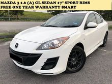 2012 MAZDA 3 1.6 (A) GL SEDAN ONE OWNER TIPTOP CONDITION FULL LOAN APPLY FREE WARRANTY ONE YEAR